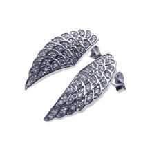 Load image into Gallery viewer, Sterling Silver Trendy Angel Wing Design Embedded with Clear Czs Stud Earring