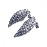 Sterling Silver Trendy Angel Wing Design Embedded with Clear Czs Stud Earring