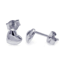 Load image into Gallery viewer, Sterling Silver Nickel Free Rhodium Plated Heart Post Earrings