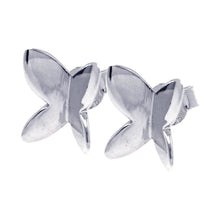 Load image into Gallery viewer, Sterling Silver Nickel Free Rhodium Plated Butterfly Shaped  Stud Earring