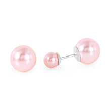 Load image into Gallery viewer, Sterling Silver Classy Pink Pearl with Pearl Back Stud Earring