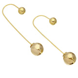 Sterling Silver Gold Plated Hanging Beaded Hook Earrings