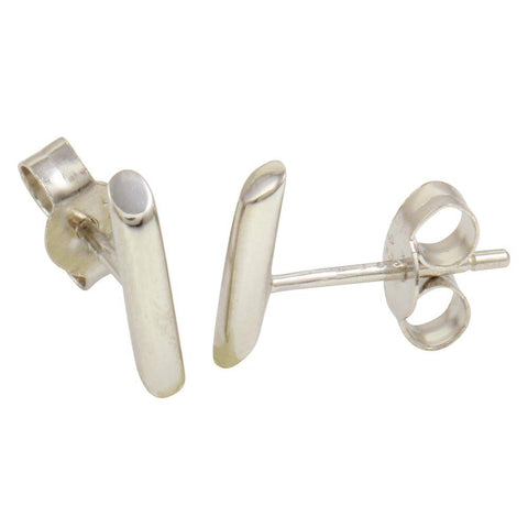 Sterling Silver Minimal Bar Shaped Stud Earring