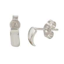 Load image into Gallery viewer, Sterling Silver Rhodium Plated Curve Shaped Stud Earrings