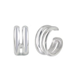 Sterling Silver Rhodium Plated Double Ear Cuffs