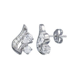 Sterling Silver Rhodium Plated Squirrel CZ Stud Earrings