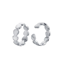 Load image into Gallery viewer, Sterling Silver Rhodium Plated Multi Heart Cuff Earrings