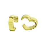 Sterling Silver Gold Plated Heart Cuff Earrings