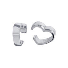 Load image into Gallery viewer, Sterling Silver Rhodium Plated Heart Cuff Earrings