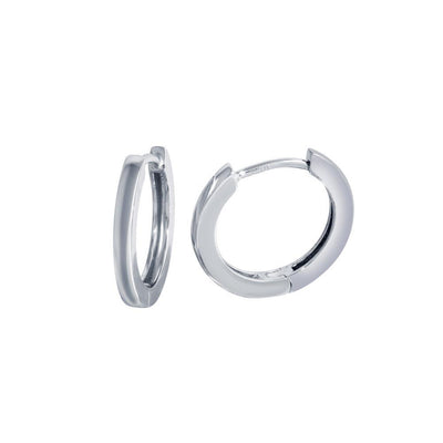 Sterling Silver Rhodium Plated Huggie Earrings
