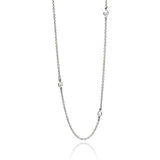 Sterling Silver 18  Classy  Necklace with Clear Cz ConnectorsAnd Stone Size: 4MM