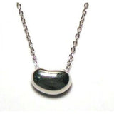 Sterling Silver Necklace with Black Bean PendantAnd Chain Length of 16 -18  AdjustableAnd Pendant Dimensions: 9.6MMx13.4MM