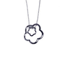 Load image into Gallery viewer, Sterling Silver Necklace with Plain Two Open Flower Pendant