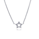 Sterling Silver Necklace with Small Paved Star Pendant