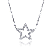 Load image into Gallery viewer, Sterling Silver Necklace with Fancy Paved Star Pendant