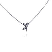 Load image into Gallery viewer, Sterling Silver Necklace with Stylish Paved Czs  X  Pendant