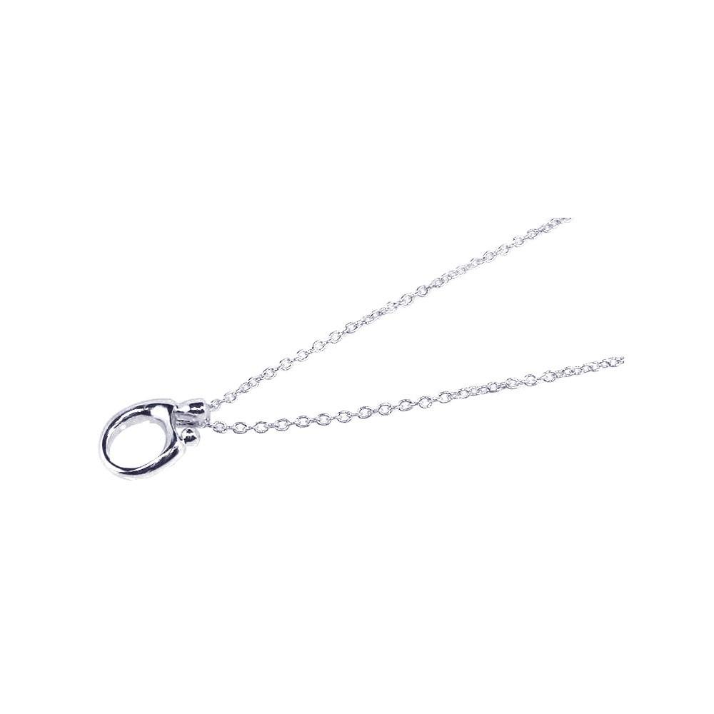 Sterling Silver Cable Chain Necklace with Mother and Son Pendant