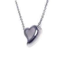 Load image into Gallery viewer, Sterling Silver Necklace with Fancy High Polished Heart Pendant