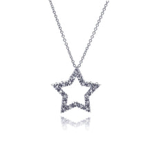 Load image into Gallery viewer, Sterling Silver Necklace with Modish Paved Star Pendant