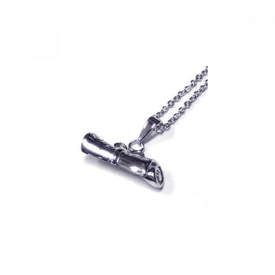 Sterling Silver Rhodium Plated Graduation Pendant Necklace