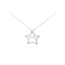 Load image into Gallery viewer, Sterling Silver Necklace with Stylish Paved  MOM  Star Pendant