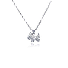 Load image into Gallery viewer, Sterling Silver Necklace with Fancy Paved Small Dog Pendant