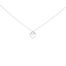 Load image into Gallery viewer, Sterling Silver Necklace with Fancy Mom and Son Heart Shaped Pendant