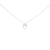 Sterling Silver Necklace with Fancy Mom and Son Heart Shaped Pendant