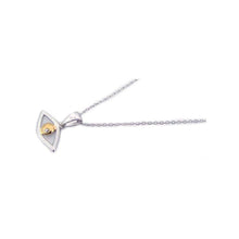 Load image into Gallery viewer, Sterling Silver Necklace with Modish Two-Toned Evil Eye with Single Clear Cz Pendant