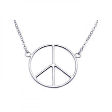 Load image into Gallery viewer, Sterling Silver Necklace with Modish Plain Peace Pendant