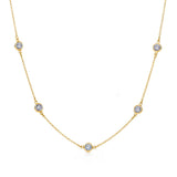 Sterling Silver Gold Plated Chain Necklace with CZ