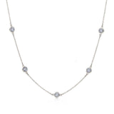 Sterling Silver Rhodium Plated CZ By Yard Chain Necklace