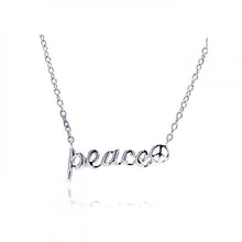 Load image into Gallery viewer, Sterling Silver Necklace with Stylish Word  Peace  Pendant