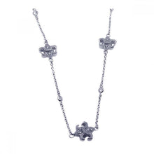 Load image into Gallery viewer, Sterling Silver Fancy Necklace with Round Cz and Paved Cz Fleur De Lis Connectors