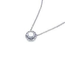 Load image into Gallery viewer, Sterling Silver Necklace with Modish Solitaire Round Cz Cluster Pendant