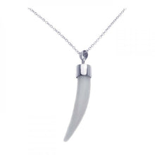 Load image into Gallery viewer, Sterling Silver Necklace with Modish White Horn Pendant