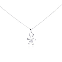 Sterling Silver Necklace with Fancy Blue Sapphire Cz Evil Eye Inlaid with Clear Czs Pendant