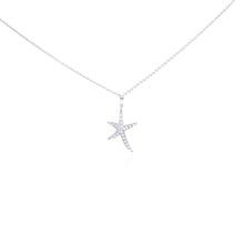 Load image into Gallery viewer, Sterling Silver Neckalce with Trendy Small Paved Starfish Pendant