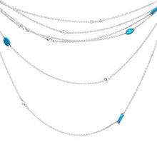 Load image into Gallery viewer, Sterling Silver Classy Multi Strand Necklace with Turquoise Connectors