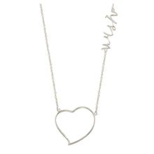 Load image into Gallery viewer, Sterling Silver Rhodium Plated Heart  Wish  Necklace