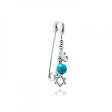Load image into Gallery viewer, Sterling Silver Rhodium Plated Beads and Star of David Pin Pendant