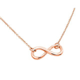 Sterling Silver Rose Gold Plated Necklace with Modish Infinity PendantAnd Chain Length of 16 -18   AdjustableAnd Pendent Dimensions: 20.1MMx8.2MM