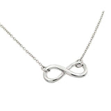 Sterling Silver Rhodium Plated Necklace with Thick Infinity PendantAnd Chain Length of 16 -18  AdjustableAnd Pendant Dimensions: 20.1MMx8.2MM