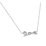 Sterling Silver Gold Plated Necklace with Word Paved Czs  love  PendantAnd Chain Length of 16 -18  AdjustableAnd Pendant Dimensions: 20.8MMx8MM