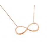 Sterling Silver Rose Gold Plated Necklace with Brush Finish Infinity PendantAnd Chain Length of 18  AdjustableAnd Pendant Dimensions: 46.8MMx20.4MM