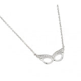 Sterling Silver Rhodium Plated Clear CZ Masquerade Pendant Necklace