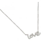 Rhodium Plated Sterling Silver Textured Love Necklace with Chain Length of 16  Plus 2  Extension