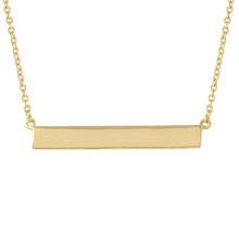 Load image into Gallery viewer, Sterling Silver Stylish Gold Plated Necklace with Rectangular Tag PendantAnd Spring Clasp ClosureAnd Length of 16  with 2  extension