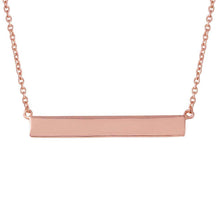 Load image into Gallery viewer, Sterling Silver Stylish Rose Gold Plated Rectangle Tag Necklace with Chain Length of 16  Plus 2  Extension