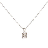 Sterling Silver Rhodium Plated Square Pendant Necklace